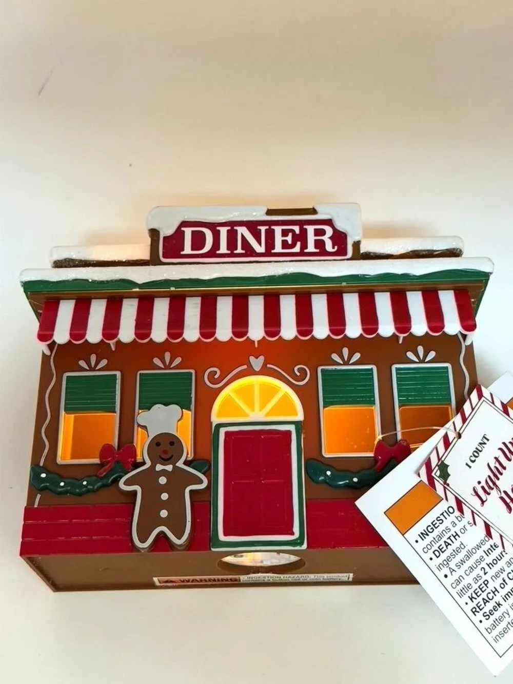 Target Bullseye’s Playground Gingerbread Diner Christmas Light Up Village House